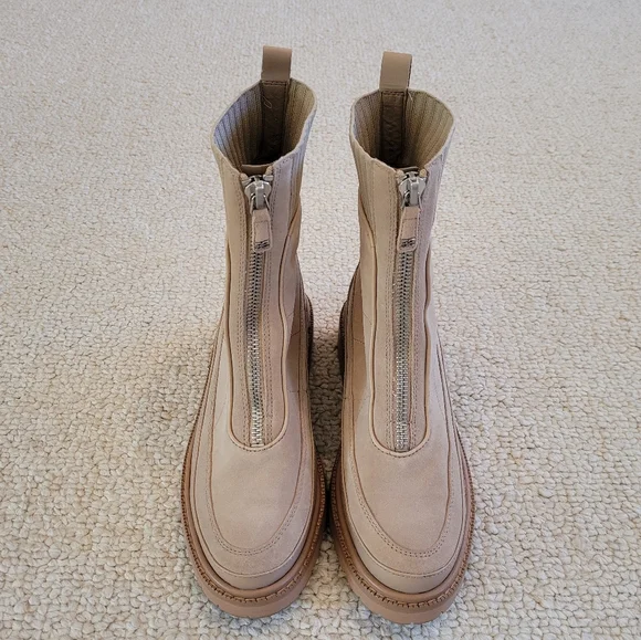 Sam Edelman Leone Leather Lug Chunky Sole Chelsea Boots Size 8.5M Suede. - Picture 2 of 13